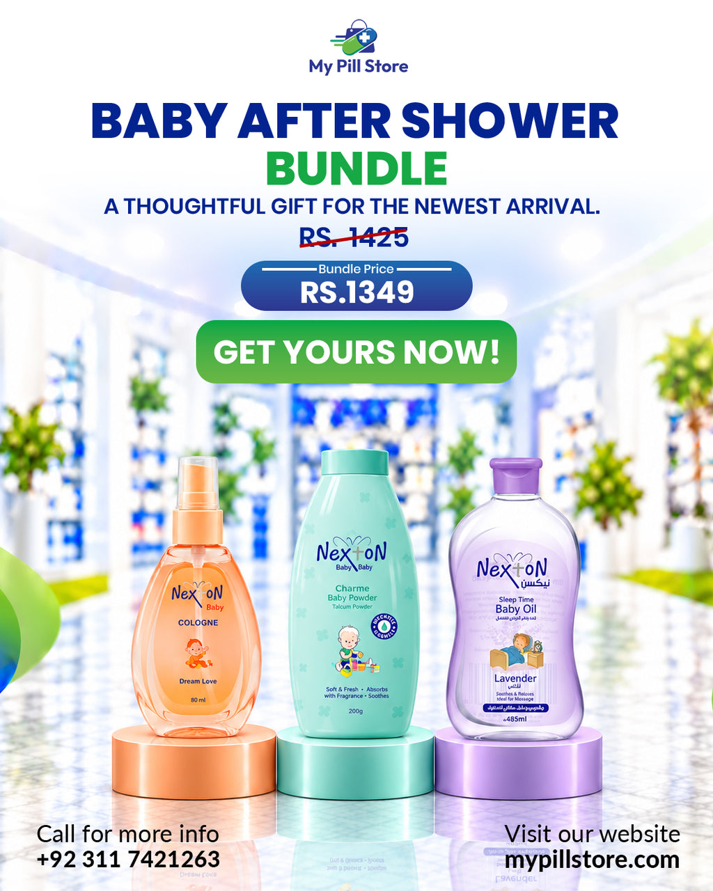 Nexton Baby After Shower Care Bundle – 3 Essential Baby Care Products | My Pill Store