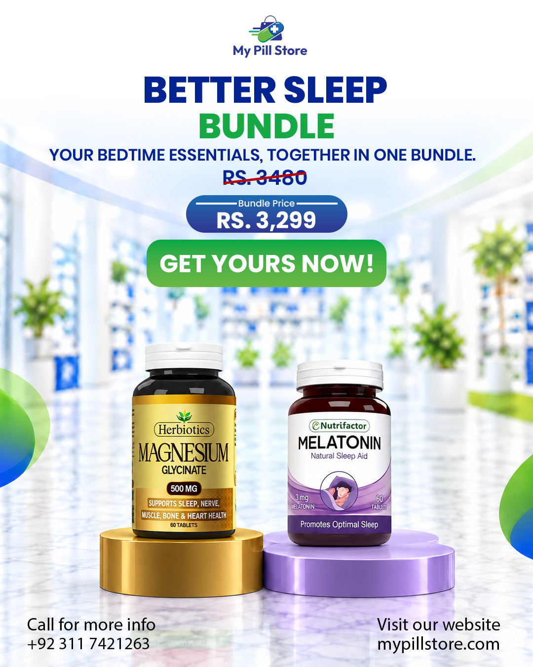 Better Sleep Combo – Magnesium Glycinate & Melatonin | My Pill Store
