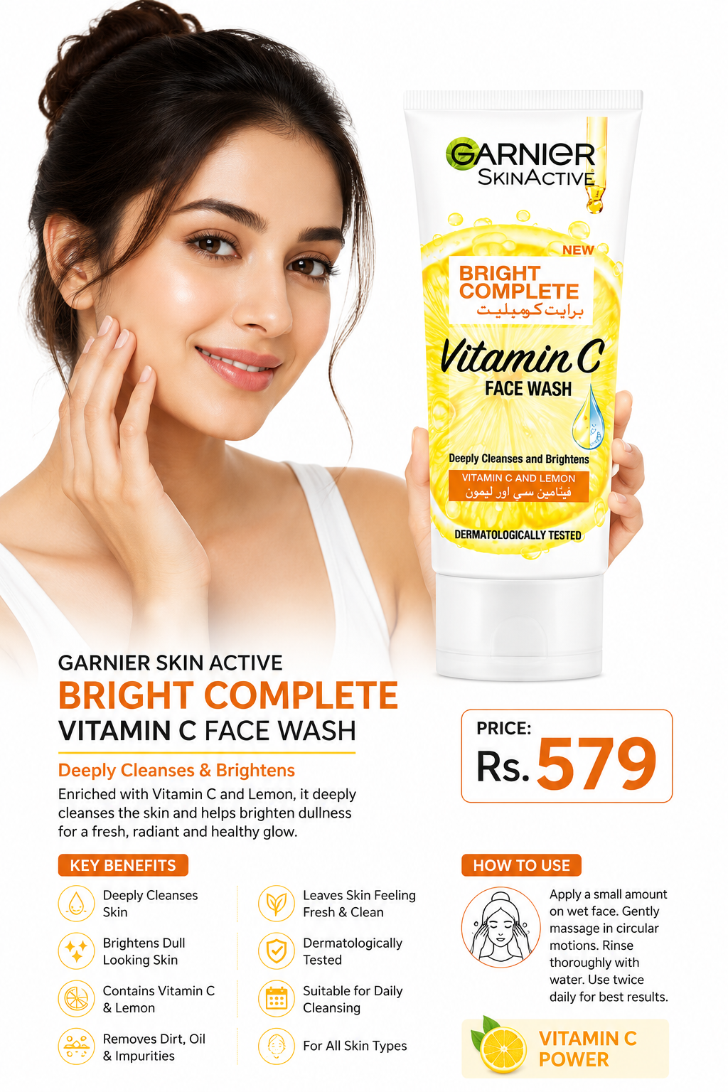 Garnier SkinActive Bright Complete Vitamin C Face Wash