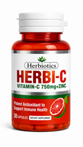 Herbiotics Herbi-C Vitamin C 750mg + Zinc – 30 Capsules
