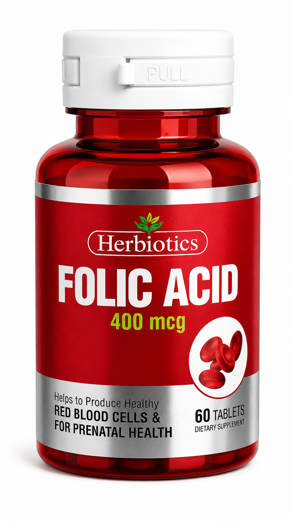Herbiotics Folic Acid 400 mcg – 60 Tablets
