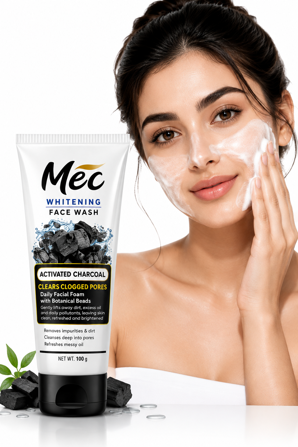MEC Brighsh – 100gtening Activated Charcoal Face Wash