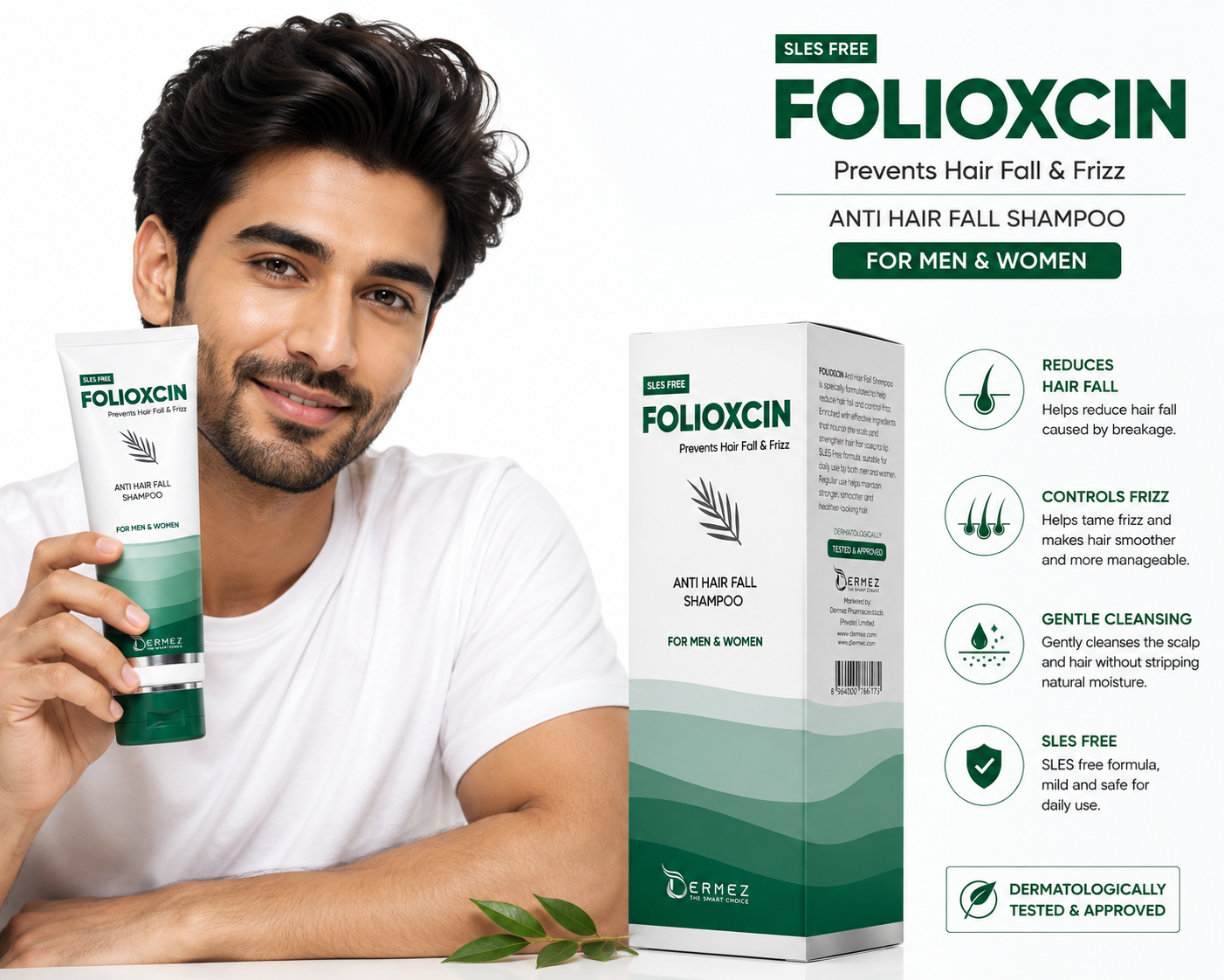 FolioxCin Anti Hair Fall Shampoo — For Men & Women
