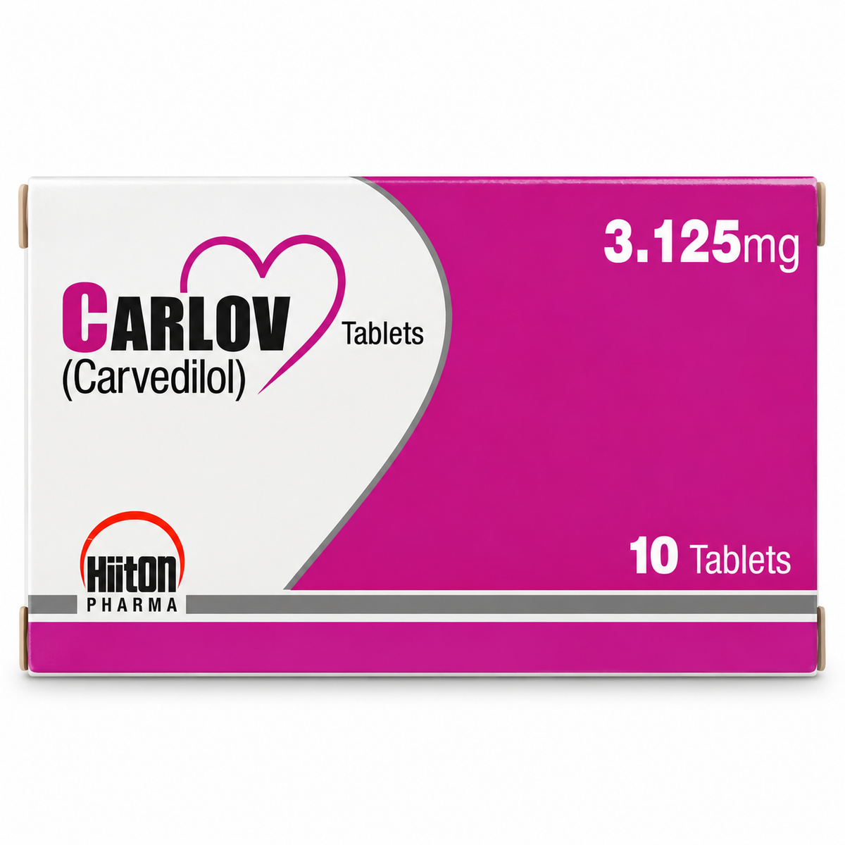 Carlov 3.125mg Tablets – 10 Tablets