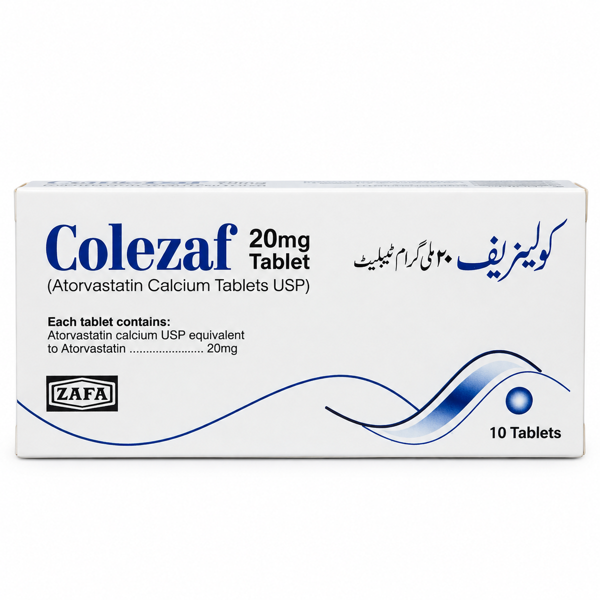 Colezaf 20mg Tablets – Atorvastatin | 10 Tablets