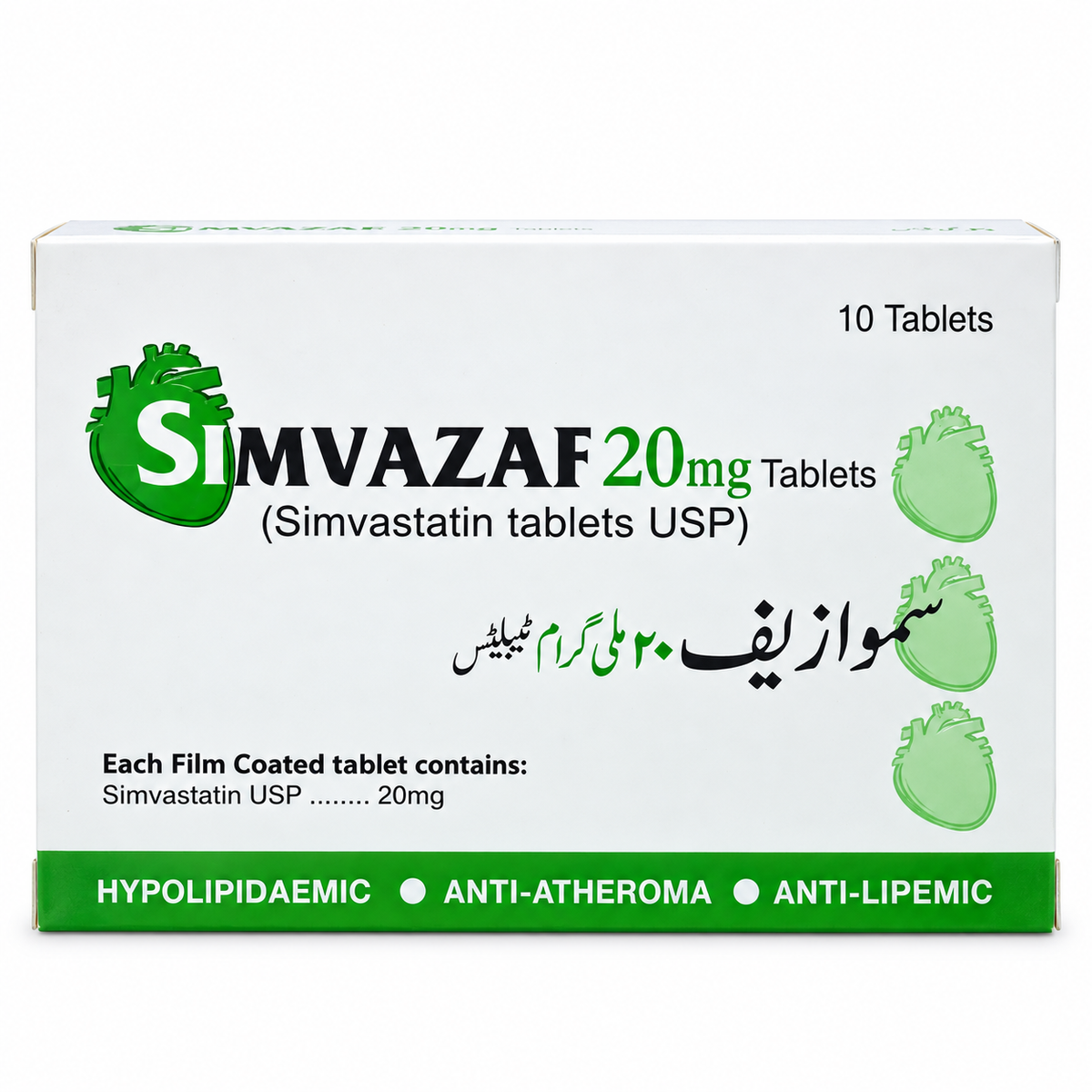 Simvazaf 20mg Tablets – Simvastatin | 10 Tablets