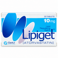 Lipiget 10mg Tablets – Atorvastatin | 30 Tablets