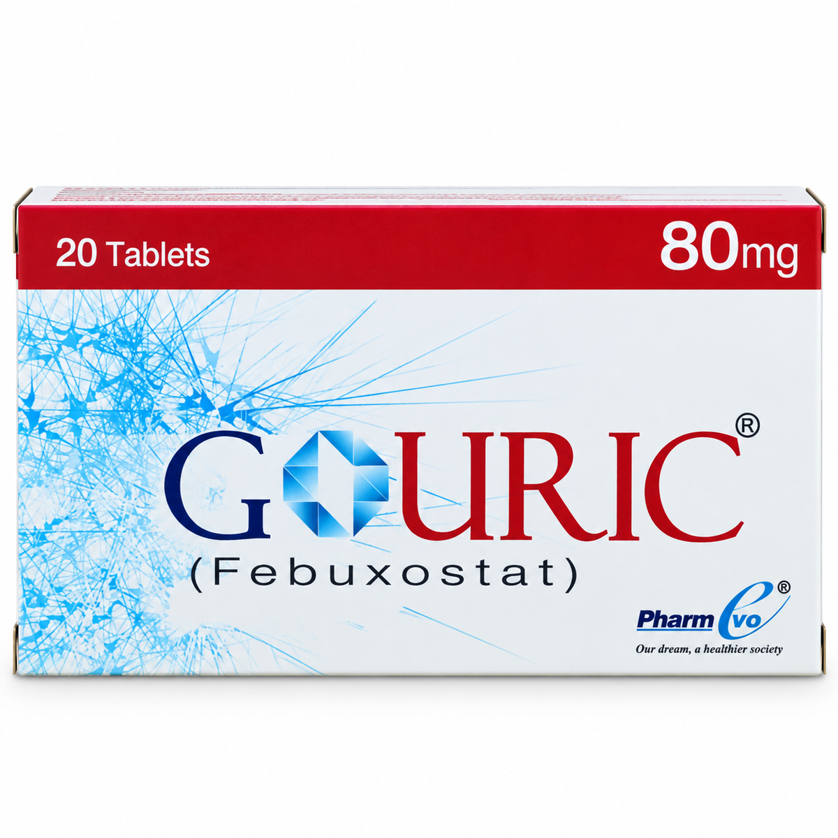 Gouric 80mg Tablets – Febuxostat | 20 Tablets