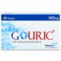 Gouric 40mg Tablets – Febuxostat | 20 Tablets