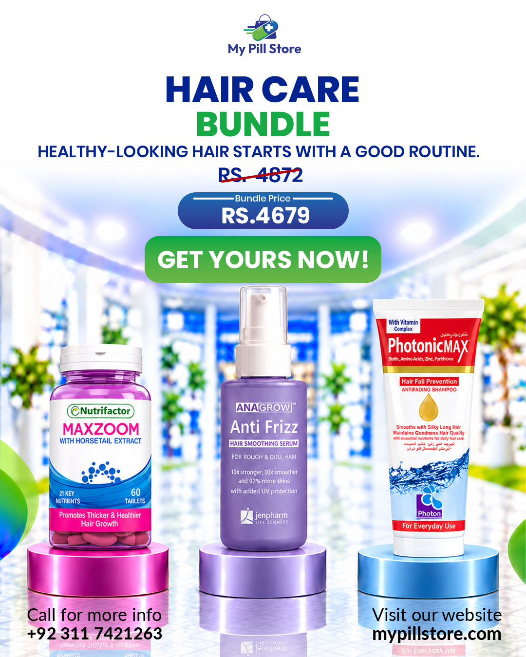 Hair Care Bundle – Complete Hair Nourishment, Smoothness & Hair Fall Care | My Pill Store