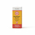 A box of Bioplasgen No. 21 Homoeopathic Medicine by Schawen, featuring a yellow and red design with a white top section, photographed on a light gray surface.