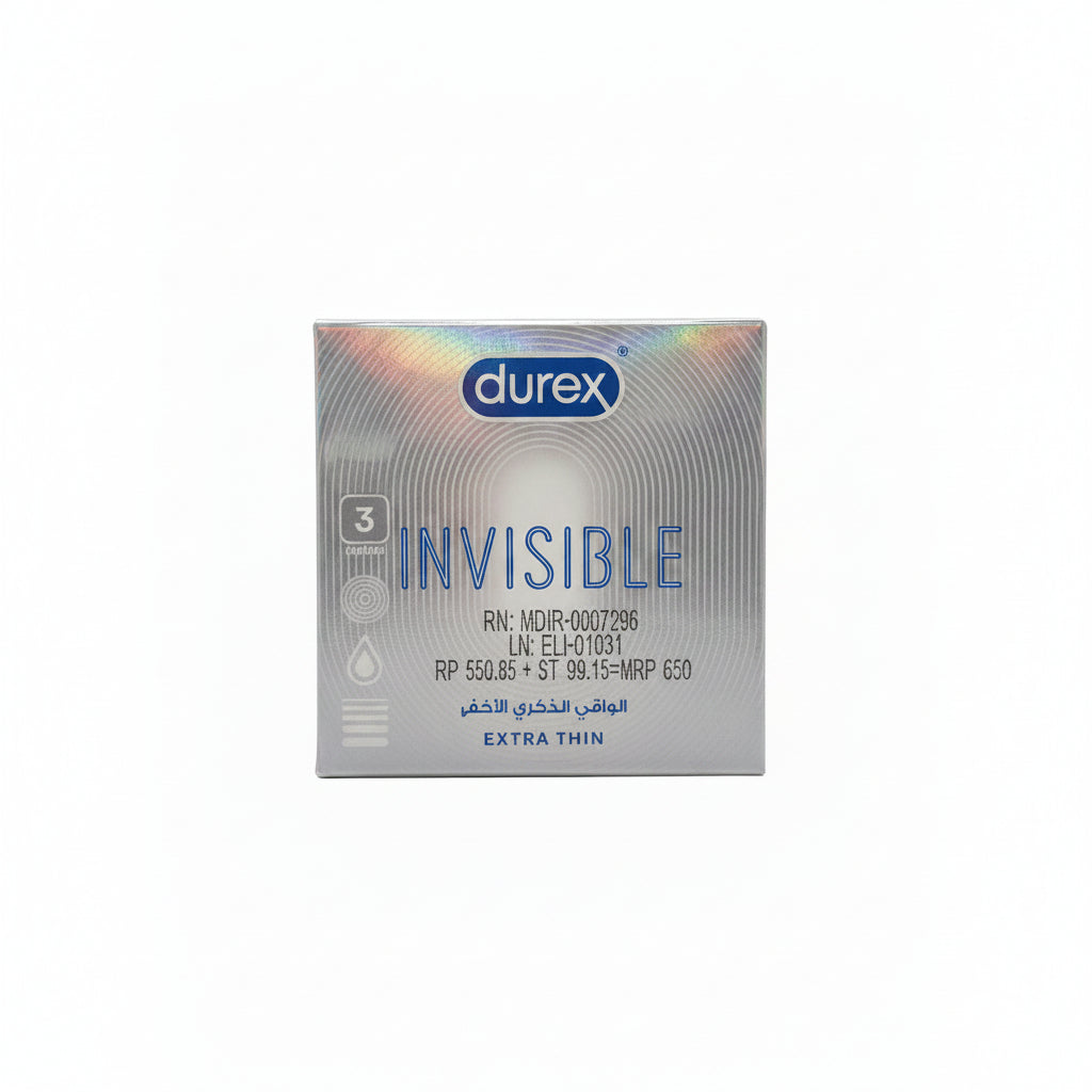 Durex Invisible Extra Thin Condoms – Pack of 3