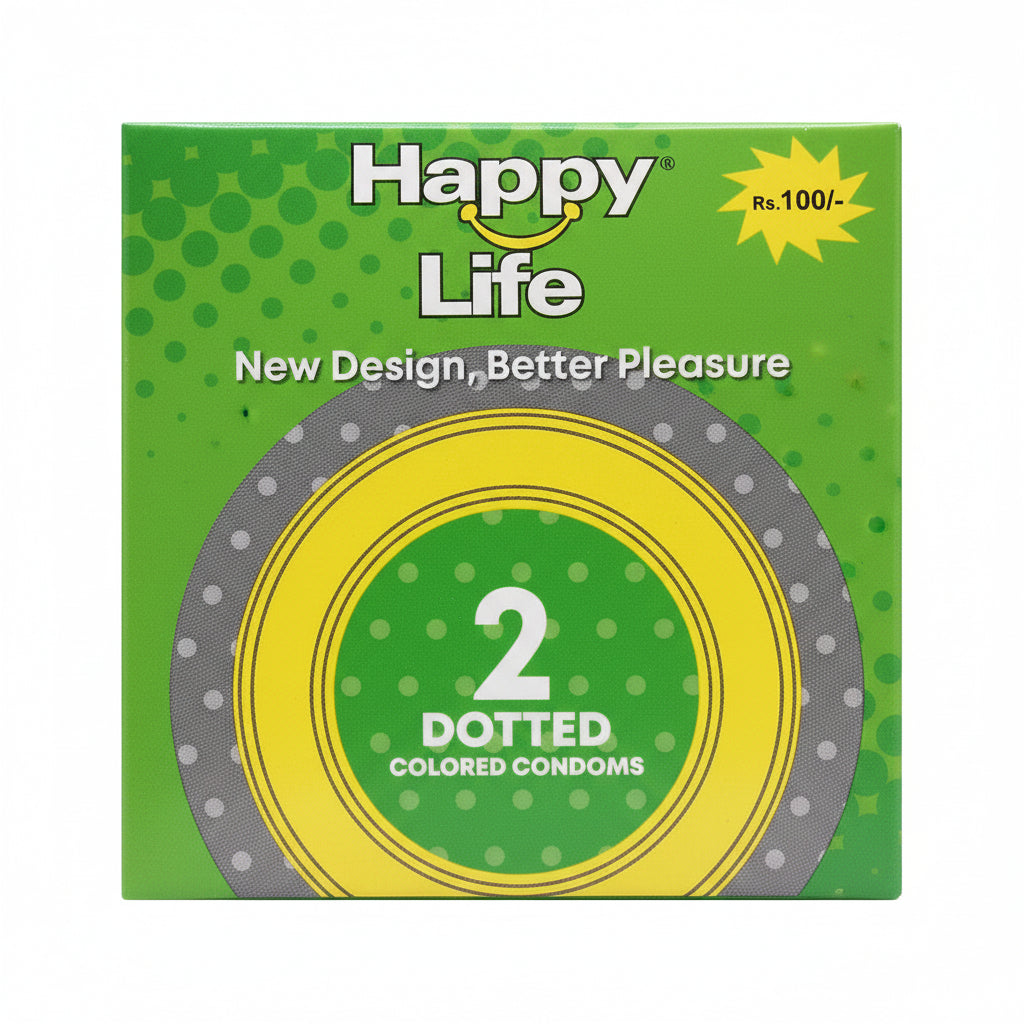 Happy Life Dotted Colored Condoms – Pack of 2