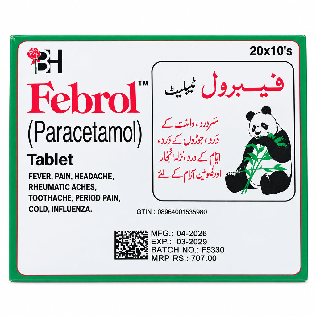 Febrol (Paracetamol) Tablets – 20 × 10's