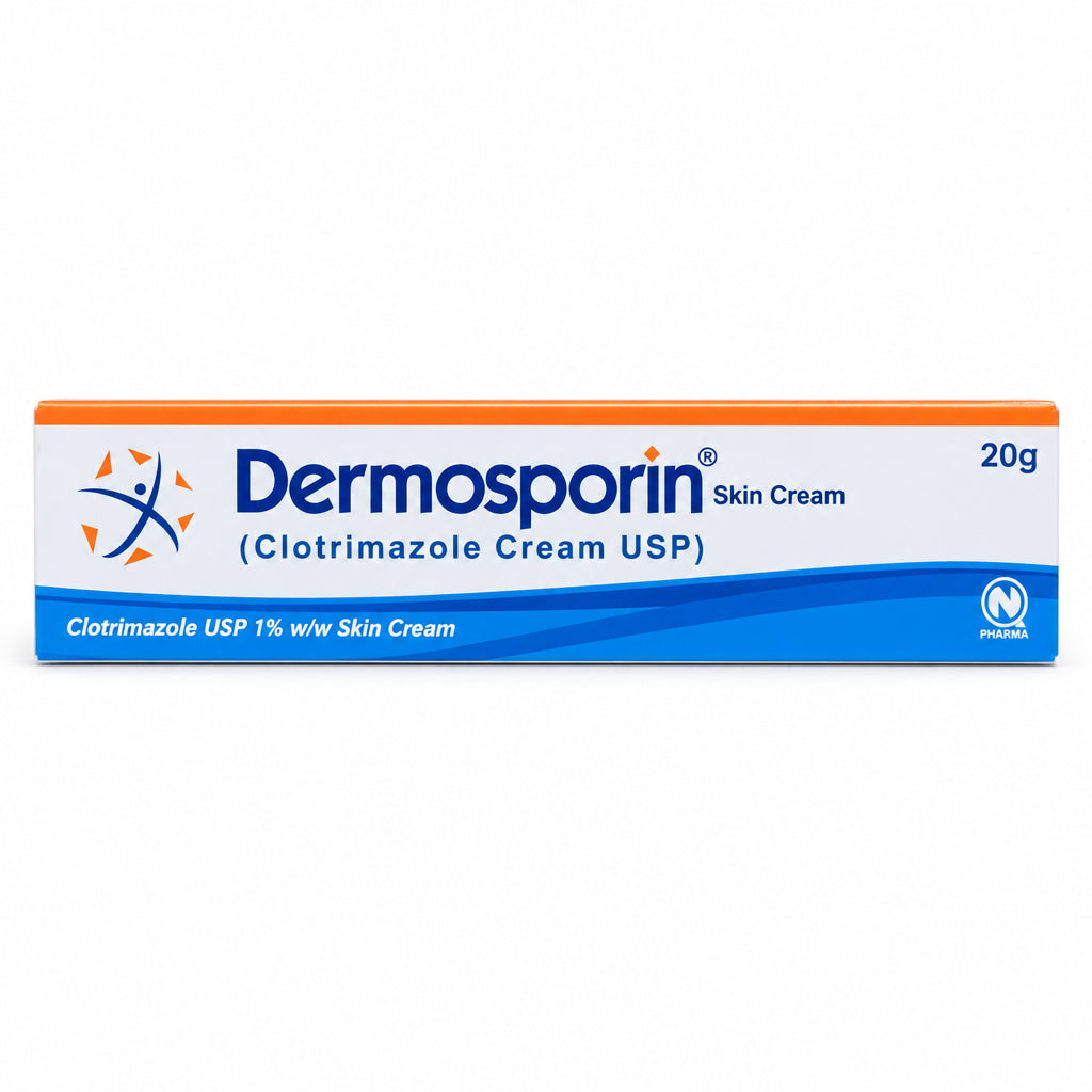 Dermosporin 1% Skin Cream 20g – Clotrimazole Antifungal – Nabiqasim