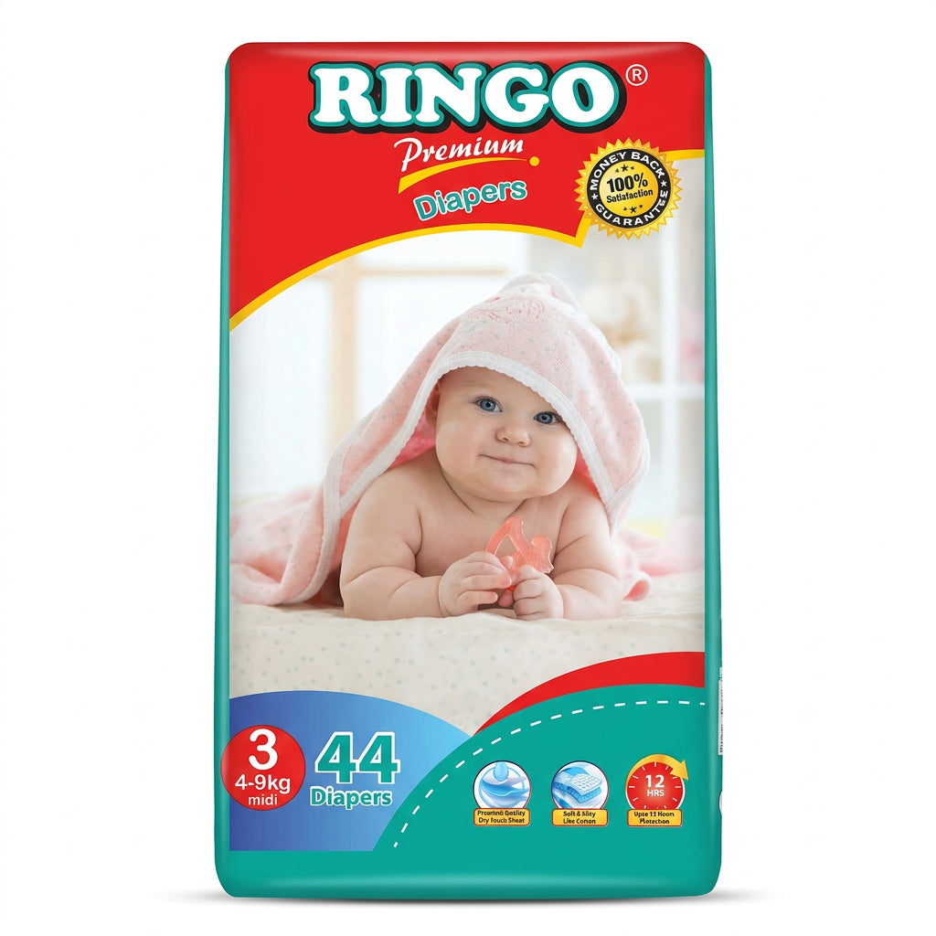 Ringo Premium Baby Diapers – Soft, Comfortable & Leak Protection