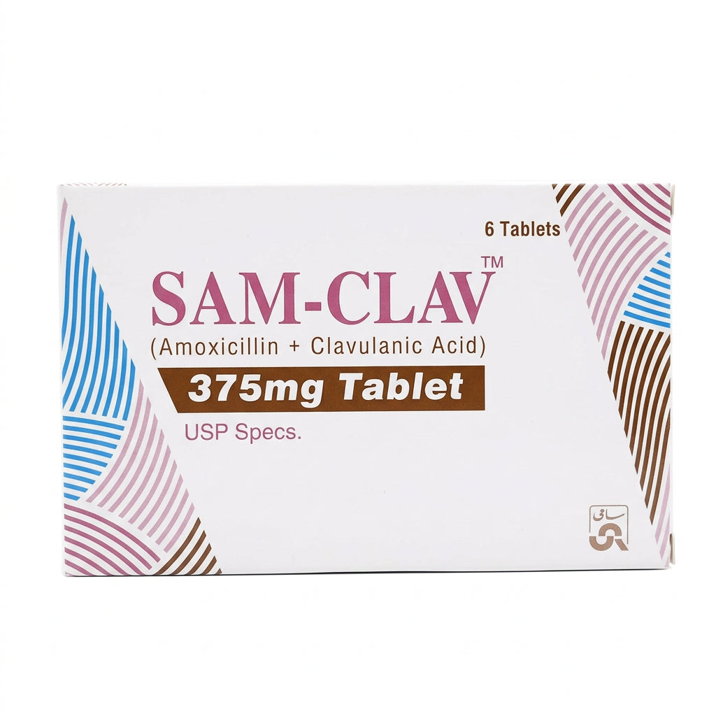SAM-CLAV 375mg Tablets (Amoxicillin + Clavulanic Acid) – 6 Tablets | My Pill Store