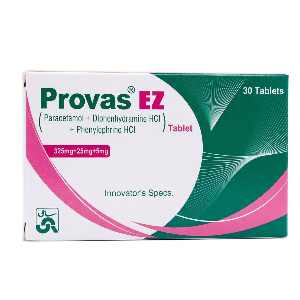 Provas EZ Tablets (Paracetamol + Diphenhydramine + Phenylephrine) – 30 Tablets | My Pill Store